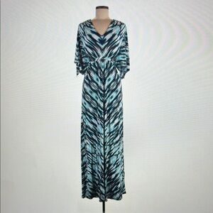 Tommy Bahama Blue Maxi Dress with Dolman Sleeves and V-Neck